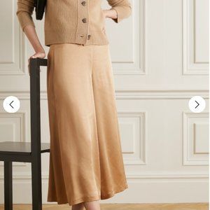 New S 2 VINCE Wool Wide Leg Cullotes Trousers Pants Beige Ginger Elegant